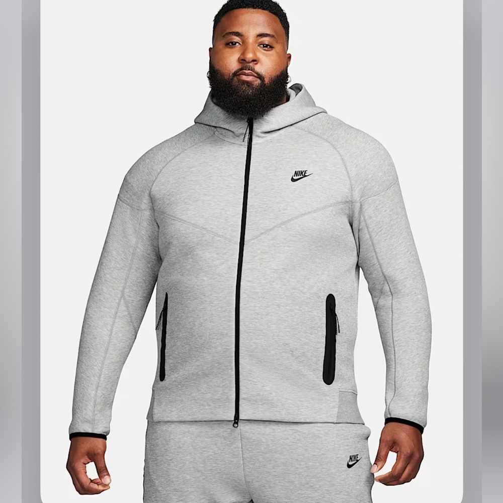 Nike Sportswear Tech Fleece Windrunner Hoodie Men's Grey Full Zip FB7921-063 XXL
